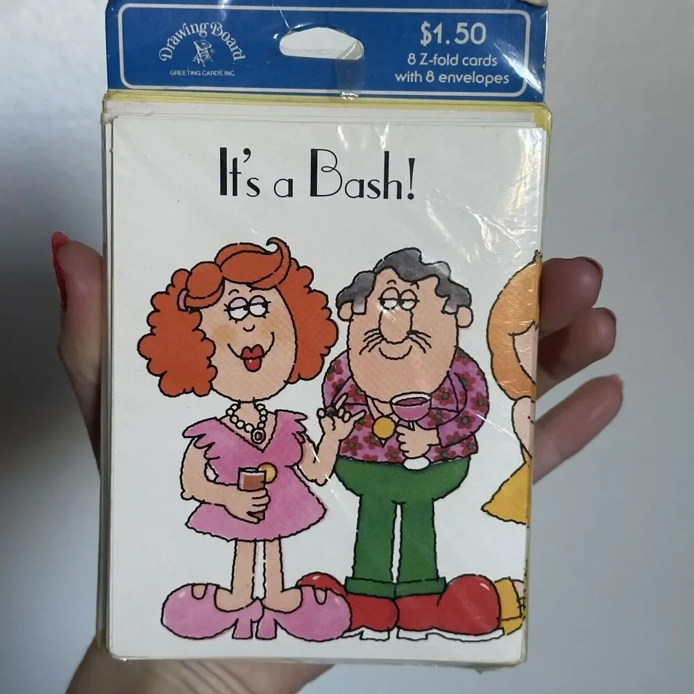 Vintage It’s A Bash Invitation Cards Set 80s Retro NEW
